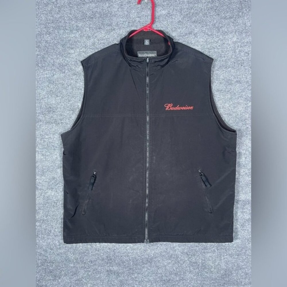 Swingster Budweiser Bud Light‎ Men’s XL Black Fleece Lined Embroidered Vest